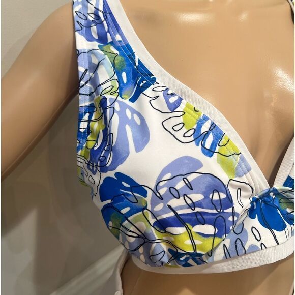 NWT Tommy Hilfiger Women's White Printed Mesh-Trim Bikini Bra Top - Picture 6 of 8